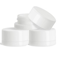 200 Pack 9ml Thick White Glass Jars with White Resistant Lids - UV Resistan...
