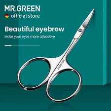 MR.GREEN Curved Eyebrow Scissors Stainless Steel Trimmer for Precise Beauty Care