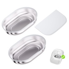 Stainless Steel Bowl Set for 2+1 Pack, 2 Bowls & Mat