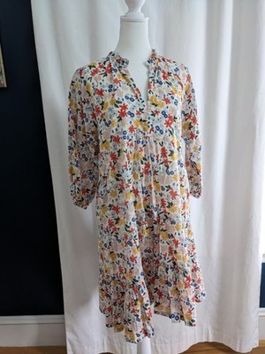 Pink Chicken New York Multicolor Floral Silver Threaded Mini Dress Women s Small
