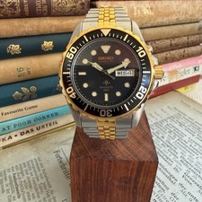 Vintage Seiko Kinetic Divers watch 5M23-6B50 Sports 150 Black/Gold 1994 SHF048P