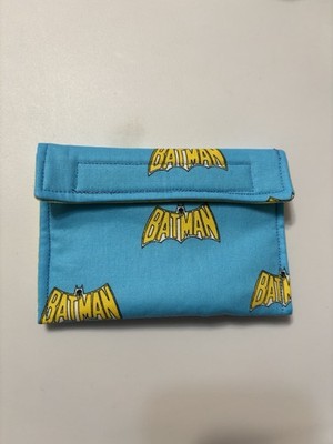 Kids Wallet Cotton Fabric Bi-fold with Snap Closure, Batman Gift Card Holder