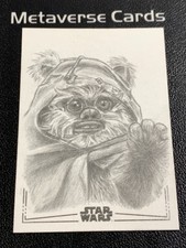 Marketplace image: 2026 Topps Chrome Star Wars Galaxy Ewok Sketch By Artist Auto 1/1