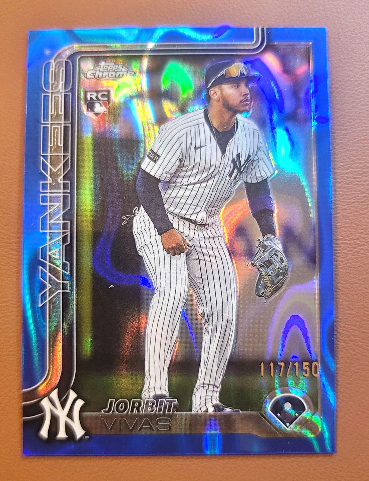 2025 Topps Chrome Update Jorbit Vivas RC Blue Lava /150 #USC113 Yankees