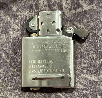 UNFIRED Zippo Lighter Insert Only - Chrome Replacement-Full Size - W/Flint