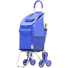 Stair Climber Bigger Trolley Dolly Blue Shopping Grocery Foldable Cart Condo