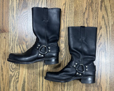 Vintage Frye Black Harness Motorcycle Boots Men's Size 9M