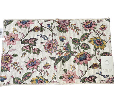 Threshold Target Floral Accent Rug 20'' x 34'' Washable Spring Summer NEW