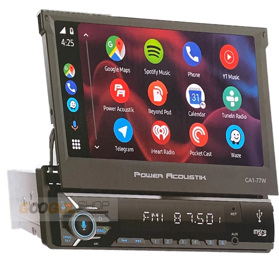 Single DIN 7in. Flip-UP Screen Car Stereo Wireless Carplay Media AM/FM Receiver - Image 2 of 4