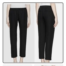  255 THEORY - Black Korene R3 Drapey Crepe Ankle Pants - Women's Small   