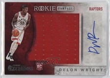 2015 Panini Excalibur Rookie Rampage Jumbo Jersey Delon Wright #RR-DWT Auto 4at