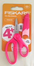 Fiskars 5" Kids Scissors Pink Pointed Tip Eraser Sheath Safety Blades NWT