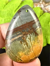 KU21227 47x30x6mm Natural Multi-Color Picasso Jasper Teardrop Pendant Bead