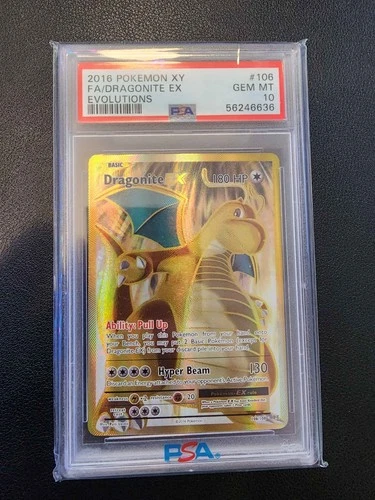 DRAGONITE EX 2016 POKEMON XY EVOLUTIONS FULL ART RARE 106/108 PSA 10 GEM MINT