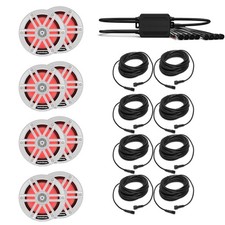 Rockford Fosgate 4 Pairs M1-65 Marine White  PMX-RGB Optix  8 RGB-25 Cable