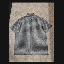 George Men's Classic Fit Button-Up Shirt, size L , Short Sleeve, Plaid, Casual