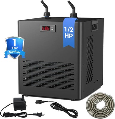 Aquarium Chiller 132gal 500L, 1/2 HP Active Aqua Chiller for Axolotl, Hydroponic