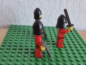 3x Lego 6059 Classic Castle Black Monarch Archer Crossbow Sword Minifigure Vtg