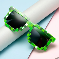 Pixel Sunglasses Novelty Creeper Glasses Funny Mosaic Goggles Boys Girls
