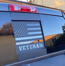 Rear Middle Window American Flag 'Veteran' Decal for 2019-2026 Sierra Silverado