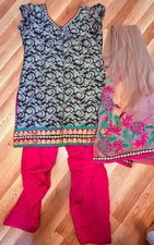 KURTA SHALWAR SCARF indian tunic pants costume womens size M