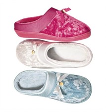 Velveteen Memory Foam Lined Slippers Size Small / 5-6 Blue Color Only  NEW 