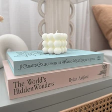 Set of 2 Decorative Coffee Table Books, Faux Book Storage Boxes for Bookshelf...