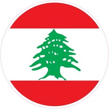 Lebanon Round Country Flag Vinyl Decal Sticker Car Truck Bumper Laptop Mug