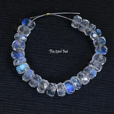 4mm Even Rainbow Moonstone Faceted Rondelle Beads 2.5" Strand