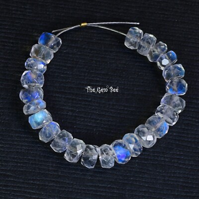 4mm Even Rainbow Moonstone Faceted Rondelle Beads 2.5'' Strand