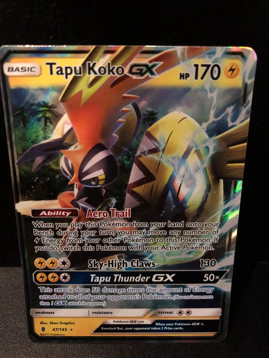 Tapu Koko GX 47/145 Sun and Moon Guardians Rising Pokemon Card NM