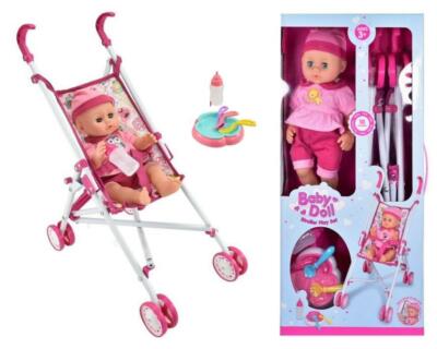 doll with stroller gift set