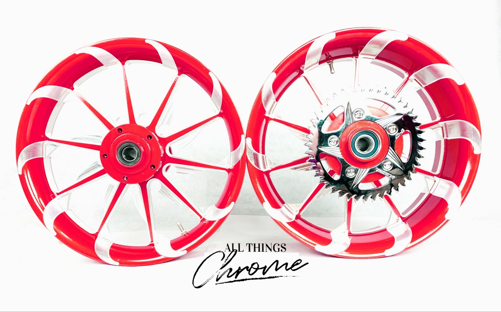 HAYABUSA 240 FAT TIRE RED CONTRAST CUT TORNADO WHEELS 1999-2007 SUZUKI HAYABUSA