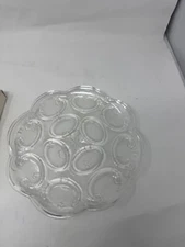 Toscany Savannah Collection Glass Deviled Egg Plate in Box Vintage 5800/20