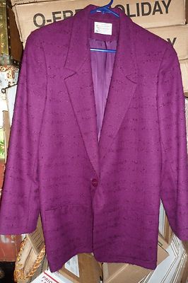  Womens Pendleton  Raspberry Wool  Blazer Suit Coat Jacket Sz 10