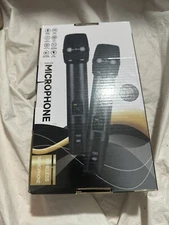MOYLEAF Wireless Microphones, UHF Metal Dual Handheld Cordless Dynamic Mic C2