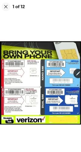 Straight Talk Sim Card Verizon Activation Kit Bring Your Own Phone 4G LTE - Picture 1 of 8