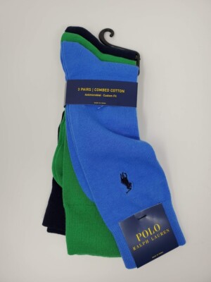 white christmas dresses Polo Ralph Lauren Large Size Assorted Blue Argyle Socks (3-Pack) main image 0