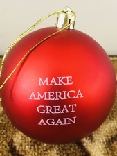   President Trump MAGA Make America Great Again Christmas Tree Ornament RED