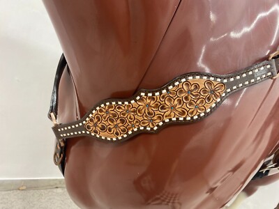 Bride Western En Cuir Avec Conchos – Lot Stalle Et Collier – Marque MOUSM (cadeau équestre)