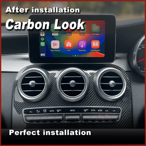 Carbon Center Console Panel Cover For Benz GLC X253 2020 /C-Class W205 2019-2021 - Picture 4 of 11