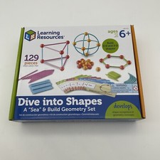 Learning Resources Dive Into Shapes A Sea  Build Geometry Set, 129 Pieces