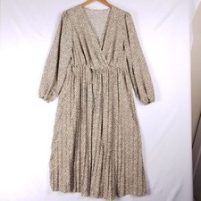 Shein Curve Leopard Print Maxi Dress OXL Long Sleeve Tiered Boho Cottagecore