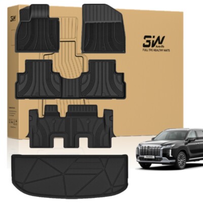 3W Floor Liners & Cargo Mat For 2020-2025 Hyundai Palisade 8 Seat Bench Seat