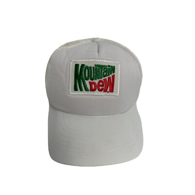 Vintage 1980's/90's Mountain Dew Trucker Snapback Hat White