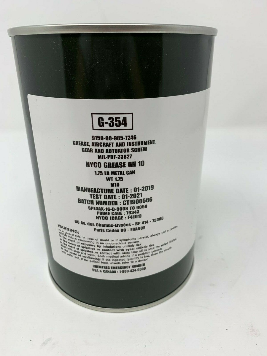 NYCO Aircraft & Instrument Grease GN 10 G-354 1.75 Pound Can Fast