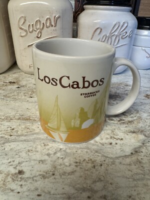 Starbucks Global Icon Mug Los Cabos Mexico Sailboat Whale 2010 Rare HTF