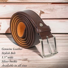 Men’s Top Grain Leather Belts for Men Genuine Solid Belt Workmen 1.5inch Width