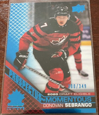 DONOVAN SEBRANGO PM-2 2022 TEAM CANADA JUNIORS ROOKIE  BLUE PROSPECTUS..300/349