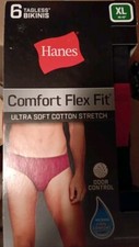 Hanes Comfort Flex Fit Tagless Bikini Cotton Underwear Men's XL 6-Pack